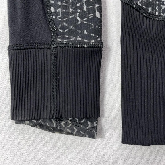 Lululemon Jacket Women 6 Black Spotted Hooded Full Zip Track Running Stretch - Picture 7 of 14